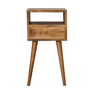 Narrow Nordic Bedside Table in Blush Pink