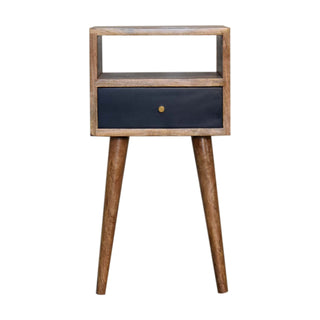 Narrow Nordic Bedside Table in Navy Blue