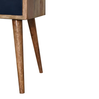Narrow Nordic Bedside Table in Navy Blue