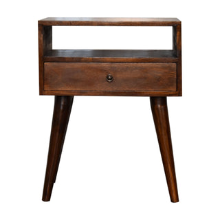Nordic Bedside Table in Chestnut Finish