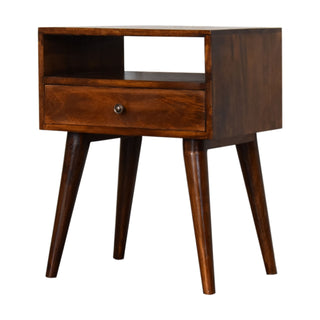 Nordic Bedside Table in Chestnut Finish