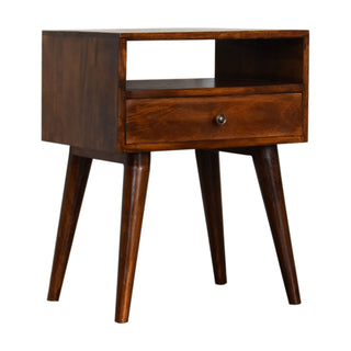 Nordic Bedside Table in Chestnut Finish