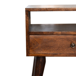 Nordic Bedside Table in Chestnut Finish