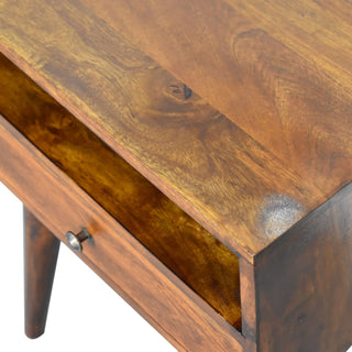 Nordic Bedside Table in Chestnut Finish