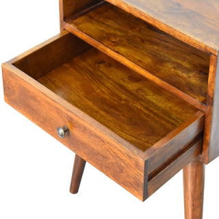 Nordic Bedside Table in Chestnut Finish