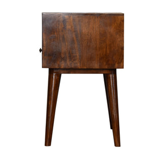Nordic Bedside Table in Chestnut Finish