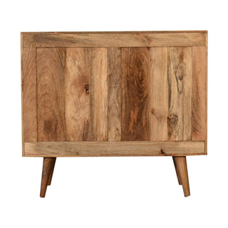 Geometric Pattern Cabinet in Oak Finish