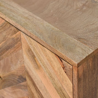 Geometric Pattern Cabinet in Oak Finish