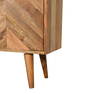 Geometric Pattern Cabinet in Oak Finish