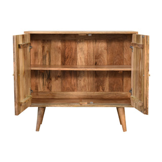 Geometric Pattern Cabinet in Oak Finish