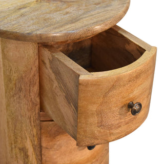 Oak Finish Narrow Drum Chest – 3 Drawer
