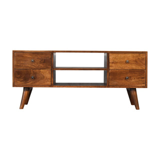 Nordic Entertainment Unit in Chestnut Finish