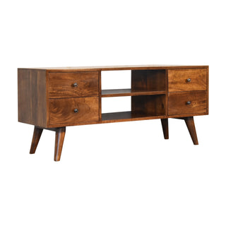 Nordic Entertainment Unit in Chestnut Finish