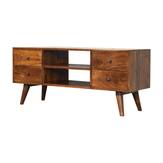 Nordic Entertainment Unit in Chestnut Finish