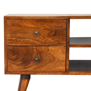 Nordic Entertainment Unit in Chestnut Finish
