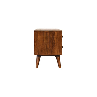 Nordic Entertainment Unit in Chestnut Finish