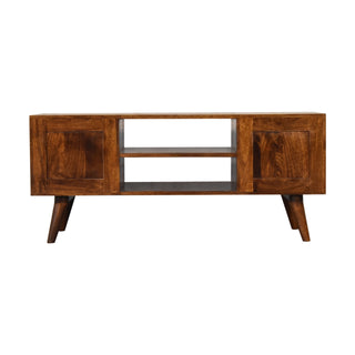 Nordic Entertainment Unit in Chestnut Finish