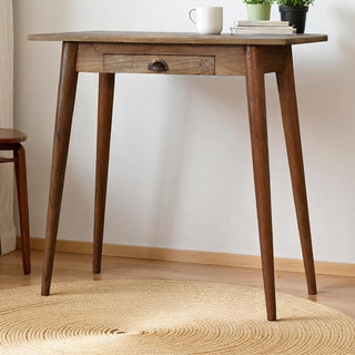 Narrow Scandic Desk in Oak Finish