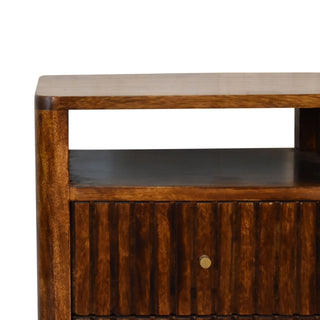 Chestnut Retro Ridged Bedside Table