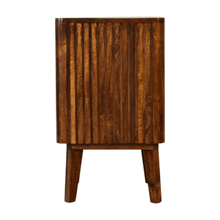 Chestnut Retro Ridged Bedside Table