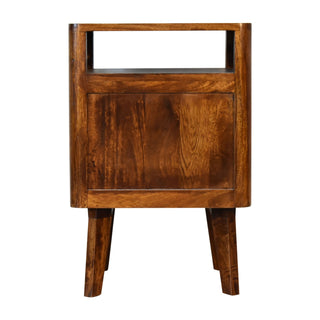 Chestnut Retro Ridged Bedside Table