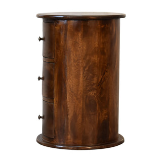 Chestnut Finish Drum Chest – 3 Drawer
