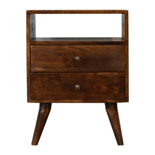 Mid-Century Chestnut Bedside Table