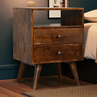 Mid-Century Chestnut Bedside Table