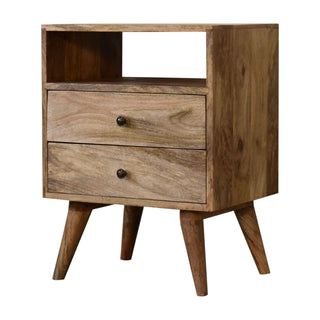 Mid-Century Oak Finish Bedside Table