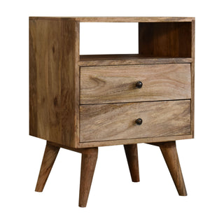 Mid-Century Oak Finish Bedside Table
