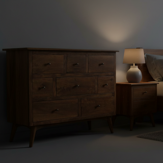 Solid Mango Wood 8 Drawer Chest in Chestnut Finish