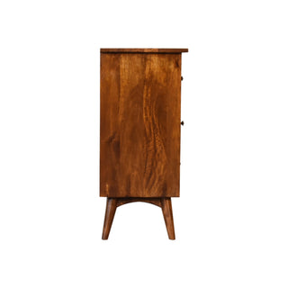 Solid Mango Wood 8 Drawer Chest in Chestnut Finish