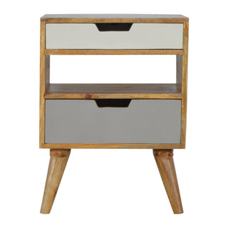 Mid-Century Two-Tone Bedside Table