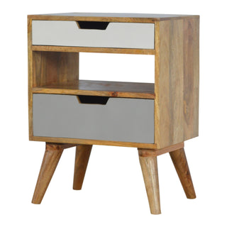 Mid-Century Two-Tone Bedside Table