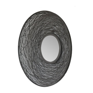Nested Frame Round Mirror – French Grey