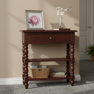 Solid Mango Wood Console Table in Cherry Finish