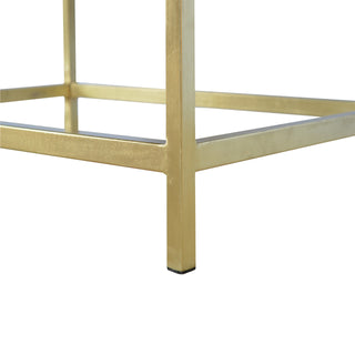 Rectangular Chestnut Coffee Table with Brass Legs