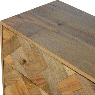 Patchwork Zig-Zag Chest in Solid Wood