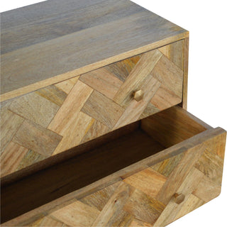 Patchwork Zig-Zag Chest in Solid Wood