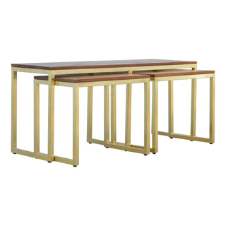 3-Piece Chestnut Nesting Table Set