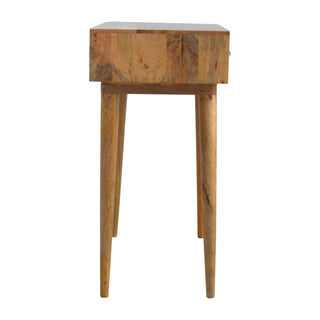 Bone Inlay Console Table in Oak Finish