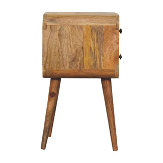 Narrow Curved Bedside Table - 2 Drawers