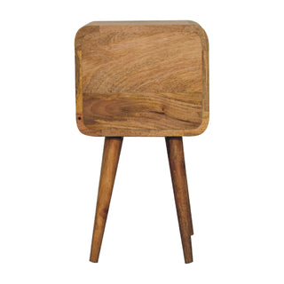 Narrow Curved Bedside Table - 2 Drawers