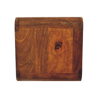 Curved Floating Bedside Table in Chestnut Finish