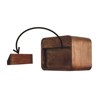 Curved Floating Bedside Table in Chestnut Finish