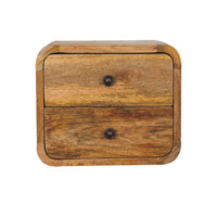 Curved Floating Bedside Table in Oak Finish