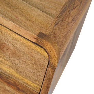 Curved Floating Bedside Table in Oak Finish