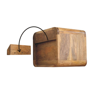 Curved Floating Bedside Table in Oak Finish