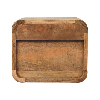 Curved Floating Bedside Table - 1 Drawer 1 Shelf in Oak Finish