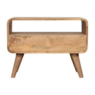 Narrow Curved TV Unit in Oak Finish